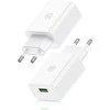 USAMS Laidinis įkroviklis 18W + kabelis USB-C/USB-A 1m Fast Charging baltos spalvos series SC SCXLTZ02