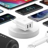 USAMS Laidinis įkroviklis 2xUSB-A + kabelis USB-C/ USB-A Fast Charging baltos spalvos series HC HCXLTZ03