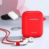 USAMS Dėklas apsauginis dėklas AirPods ausinėms, silikoninis, raudonas/raudonas BH423AP04 (US-BH423)