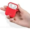 USAMS Dėklas apsauginis dėklas AirPods ausinėms, silikoninis, raudonas/raudonas BH423AP04 (US-BH423)
