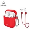USAMS Dėklas apsauginis dėklas AirPods ausinėms, silikoninis, raudonas/raudonas BH423AP04 (US-BH423)