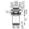 Dugno vožtuvas Ferro S285G click/clack, 6.6 cm