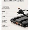 Nešiojamoji baterija Veger C11 (W1170) PD QC3.0 2A 22,5W 10000 mAh su integruotais laidais USB C / Lightning juodas