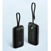 VEGER išorinė baterija 10000 mAh su integruotais C tipo / „Lightning“ laidais PD QC3.0 35W K1 (W1188) juodos spalvos