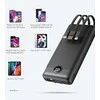 Powerbank Veger C20 (W2047 / W2059) 20000 mAh with built-in Micro-USB cables / Type C / Lightning juodas