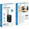 Powerbank Veger K3 (W3018) PD QC3.0 35W 30000 mAh with built-in Type C cables / Lightning juodas