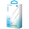 „Vention“ USB-C–C laidas, pintas, 3A, 480 Mbps, 60 W, 2 m, baltos spalvos