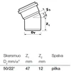 Vidaus kanalizacijos alkūnė Wavin Optima, d50, 22°
