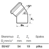 Vidaus kanalizacijos alkūnė Wavin Optima, d50, 45°