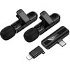 Belaidžių mikrofonų rinkinys Hoco L20A USB-C/Lightning juodas