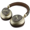 Ant ausų uždedamos ausinės Guess Bluetooth ENC 4G Auksinė Script Metal rudos spalvos
