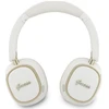 Guess Rectangle Metal Script Logo ENC belaidės ausinės baltos spalvos