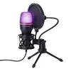 Wozinsky studijinis žaidimų USB kompiuterio mikrofonas su RGB stovu - Juodas