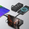 Wozinsky W11-B 10000mAh 10W Powerbank with Built-in Cables and Flashlight - Juodas