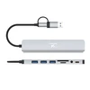Wozinsky WAH-81 8 viename USB šakotuvas su USB 3.0 SD kortelių skaitytuvu ir garso išvestimi - Pilkas
