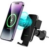 Wozinsky WEDZ-3Y8S clamp automobilinis telefono laikiklis su 15W inductive charger for phone on the air vent – juodos spalvos