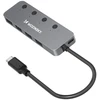 Wozinsky WHS080YSS 4 x USB-A 3.0 Aluminum Hub with Individual Switches and 15 cm USB-C Cable - Gray