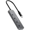 Wozinsky WHS080YSS 4 x USB-A 3.0 Aluminum Hub with Individual Switches and 15 cm USB-C Cable - Gray