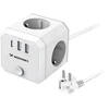 Wozinsky WKZ-3B Power Cube 3x AC 2x USB-A 1x USB-C 4000 W with 1.8 m Cable - Baltas
