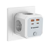 Wozinsky WKZ-4B Power Cube 4x AC 2x USB-A 2x USB-C PD 20 W 4000 W - Baltas