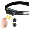 Wozinsky WLC-1200 350lm CREE LED Headlamp IPX4 with Motion Sensor - Juodas