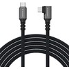 Wozinsky WPS1-UY41S USB-C USB4 40Gb/s 240W 1.5m 4K kampinis kabelis - Juodas
