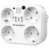 Wozinsky WRS-2B 4x AC 2x USB-A 2x USB-C 4000 W Network Splitter with Lamp - Baltas