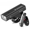 Rinkinys lampek rowerowych Wozinsky WSBLB2 przednia (400 lm) USB-C i tylna USB micro - juoda