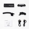 Wozinsky WSBLB2 Front (400 lm) and Rear USB-C Bike Light Set – juodos spalvos