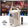 YABER T2 Plus Google TV, projektorius 1080p, JBL garsiakalbis, 450 ANSI liumenų, smėlio spalvos