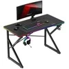 Žaidimų stalas „Huzaro Hero 1.7 RGB“, juodas