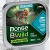 Monge BWild adult paštetas sterilizuotoms katėms su tunu ir daržovėmis 100g