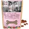 Sanadog Mini Bones jautienos skanėstai su avietėmis ir špinatais, 100 g