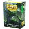 Dragon Shield: Standard Dual Sleeves: Apple Žalias & Sidabrinis [Matte] (100 Sleeves)