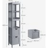 Vasagle Hochschrank Badezimmer schmal stehend taubengrau