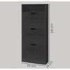 Songmics Batų spintelė 3 durelės juoda 24 x 60 x 139 cm