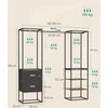 Songmics Drabužių lentyna su 2 stalčiais ir 4 lentynomis vintage ruda
