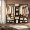 Songmics Drabužių stovas iš plieno su lentynomis 29 x 182,4 x 158,4 cm