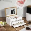 Elegantiška papuošalų dėžutė su baltu veidrodžiu
