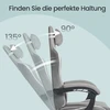 Songmics Ergonomiška žaidimų kėdė su pakoju ir spyruoklinėmis pagalvėlėmis 70x70x(123,5-133) cm