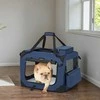 Songmics Augintinio transporto dėžė sulankstoma 50x35x35 cm tamsiai mėlyna