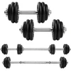 Songmics Hanteliai, 2 x 15 kg ketaus hantelių rinkinys, reguliuojamas