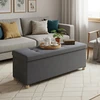Songmics Pufas su daiktadėže 38 x 110 x 40 cm pilkas