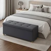 Songmics Pufas su daiktadėže 38 x 110 x 40 cm pilkas