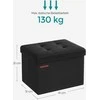 Songmics Sulankstomas suoliukas 38 x 38 x 40 cm su daiktadėže pastelinės rožinės spalvos