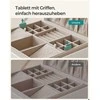 Songmics 2 lygių papuošalų dėžutė su rankena ir lanksčia juvelyrinių dirbinių dėže balta