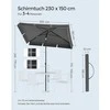 Skėtis 230 x 150 cm reguliuojamo aukščio pilka