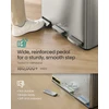 SONGMICS 3 x 4 galonų (3 x 15 l) virtuvės šiukšliadėžė, 3 skyrių šiukšlių rūšiavimo dėžė su 15 šiukšlių maišelių, išimamais vidiniais kibirais, dangčiu, rankenomis, švelniu uždarymu, nerūdijančio plieno, sidabrinė