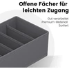SONGMICS apatinių drabužių laikymo dėžės, stalčių organizatoriai, spintos tvarkymo sistema, skirta liemenėlėms, apatiniams drabužiams, kojinėms, kaklaraiščiams, sulankstomos dėžės, audinio dėžės, 8 vnt. rinkinys, pilkos spalvos