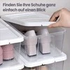 SONGMICS batų dėžės, 12 vnt. rinkinys, su dangčiu, batų organizatorius, sukraunamas
